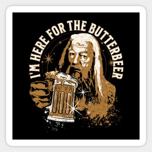 I'm Here for the Butterbeer Beer Drinking Wizard Sticker